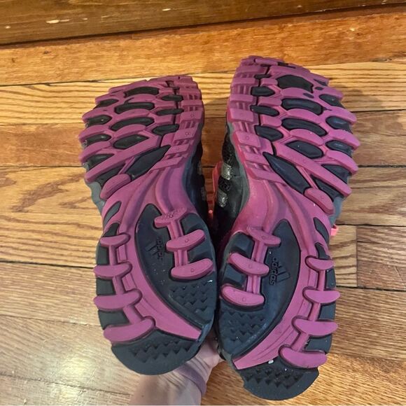 ADIDAS AdiWear Mud Release Surface Running Sneakers Black & Pink Sizs 7.5 - Picture 5 of 6